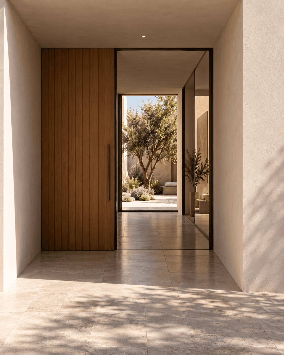 Acceso de Casa Genovés como filtro entre la calle y el patio interior